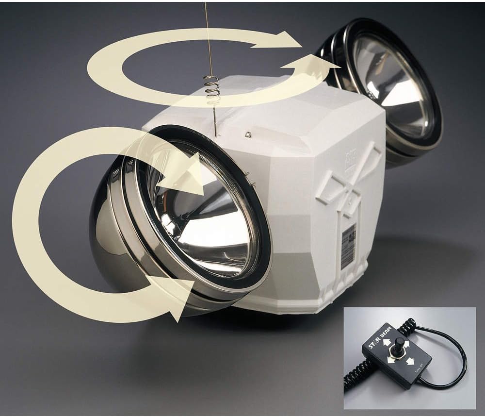 KH Industries SB-103A-LT401 Vehicle Mounted Hardwired Operation StarBeam Spotlight with Dual H3 Lamps, 720,000-cp