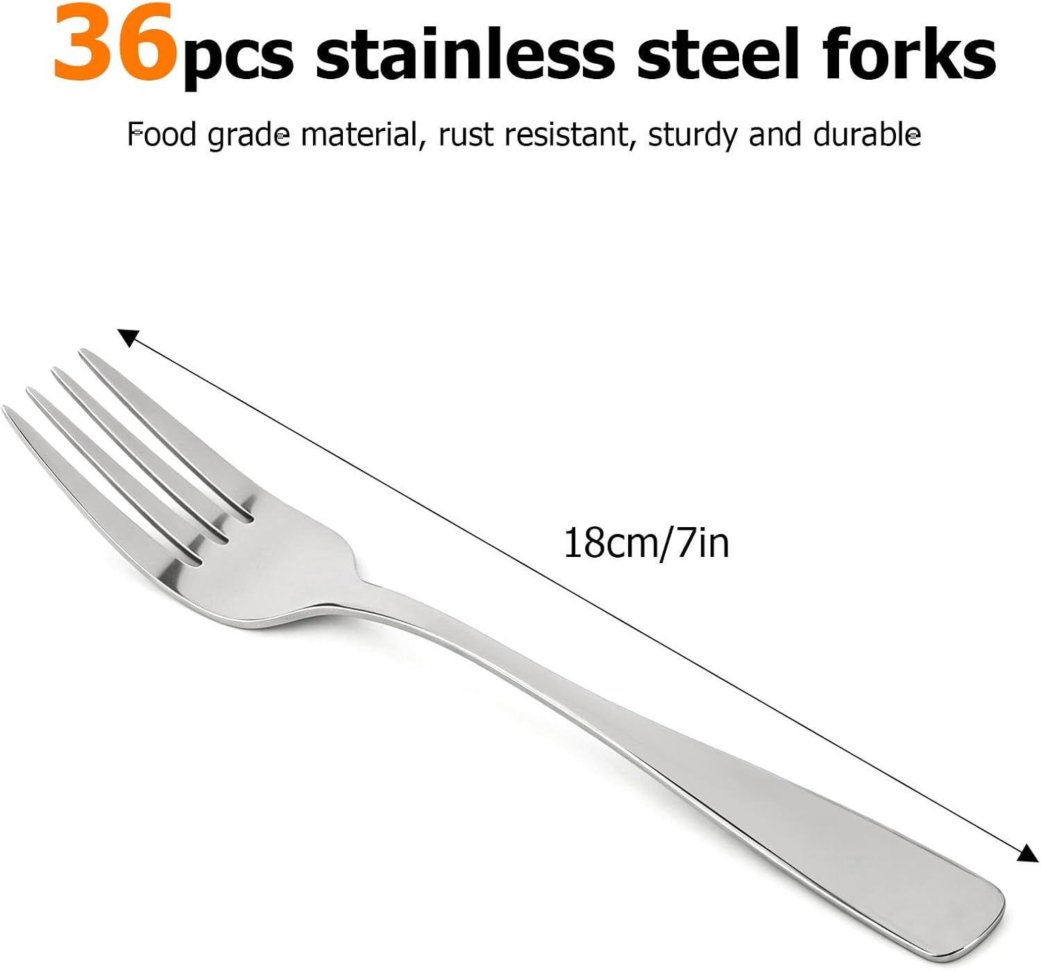 36 Pcs Dinner Forks Set, Stainless Steel Forks 7 Inch