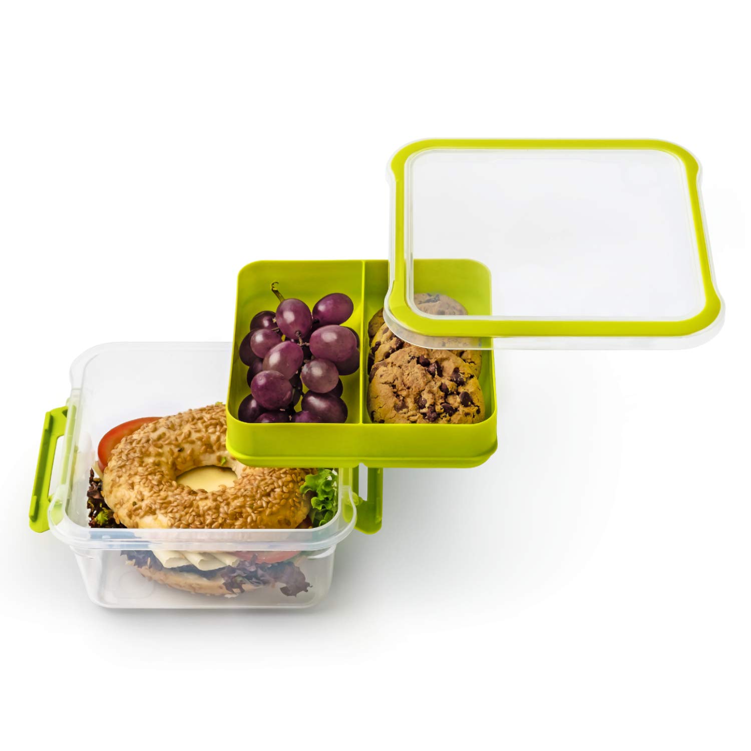 Rotho 1009505070 Memory Menu Box, Lime Green, 1 Litre,16x15x7,7 cm