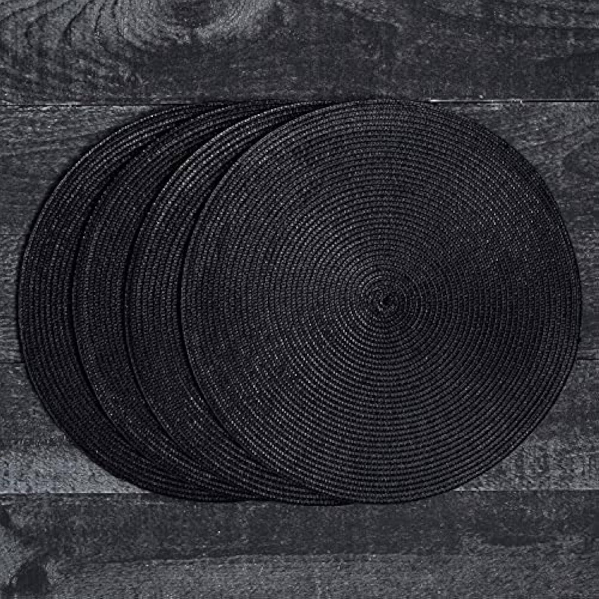 Braided Cotton Placemats, Printed Design, Round 15 INCH