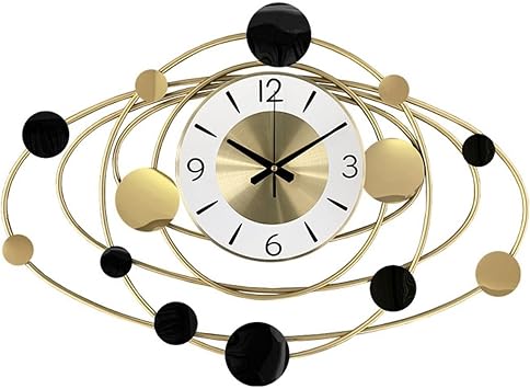 Wall Clocks Creative Living Room Decoration Wall Clock Nordic Simple Mute Large Wall Clock Metal Clock Planet Shape Home Wall Clock Office Wall ClockB