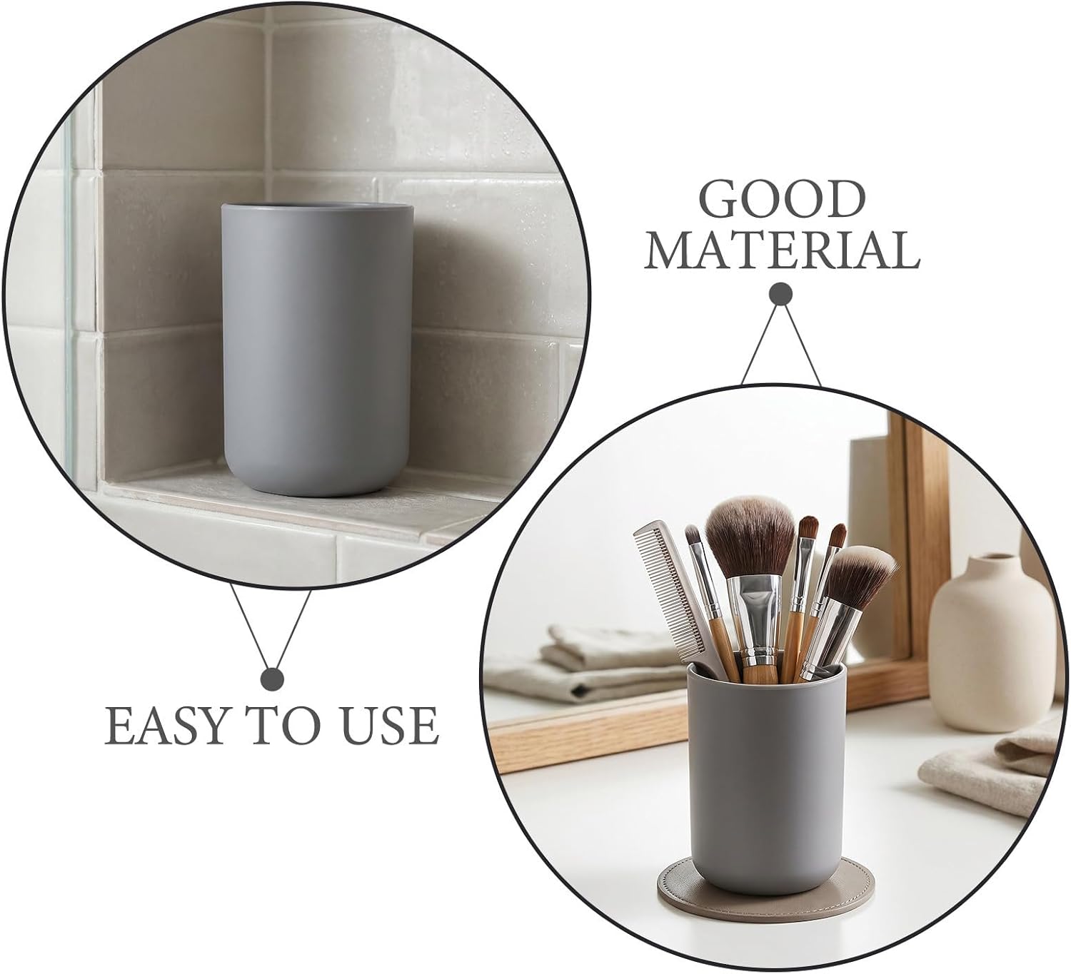 5pcs Plastic Bathroom Tumbler Cup for Rinsing Mouth with Smooth Glossy Finish, Rounded Rim, and Wide Flat Base, Easy to Clean Plastic Wash Cup for Travel and Home Use
