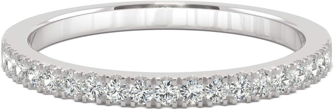 Charles & Colvard 14K White Gold 1.5mm Round Moissanite Wedding Band, 0.29cttw DEW