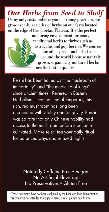 Bravo Tea Reishi Mushroom Herbal Tea, Caffeine Free 20 Tea Bags, 1 count - Image 3