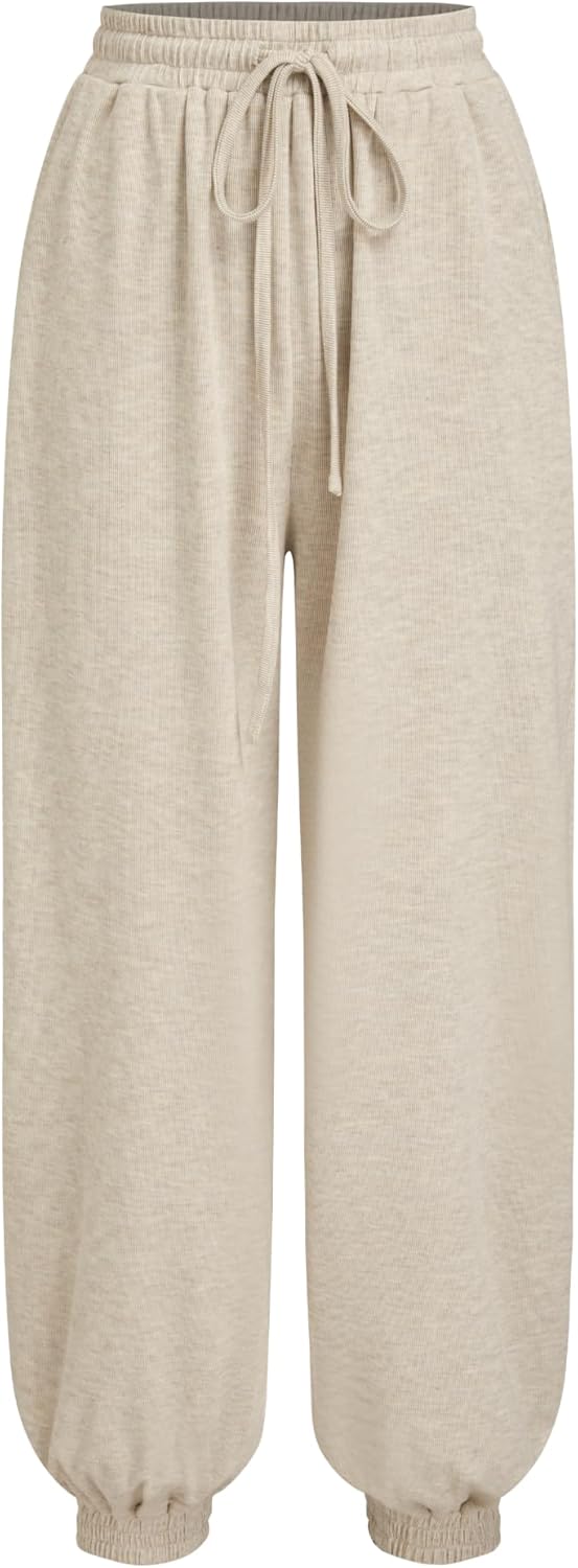 CIDER Women's Casual Sweatpants Drawstring Lounge Pants Comfortable Knit Joggers with Pockets