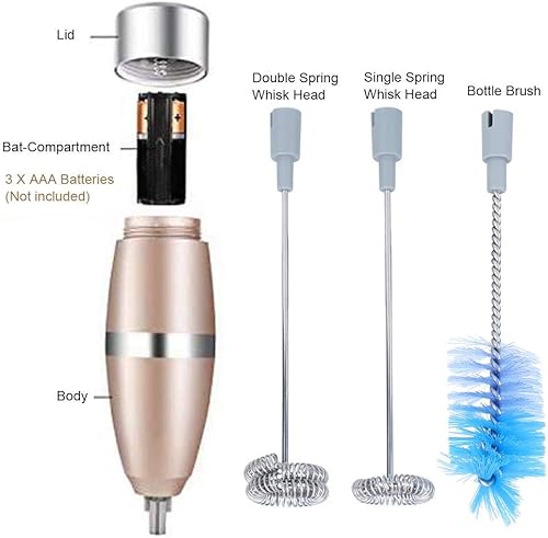 Miniatura 8 de Mezclador eléctrico de leche para hacer espuma, batidor de huevos, cafés, batidos, crema batida para cocina en el hogar