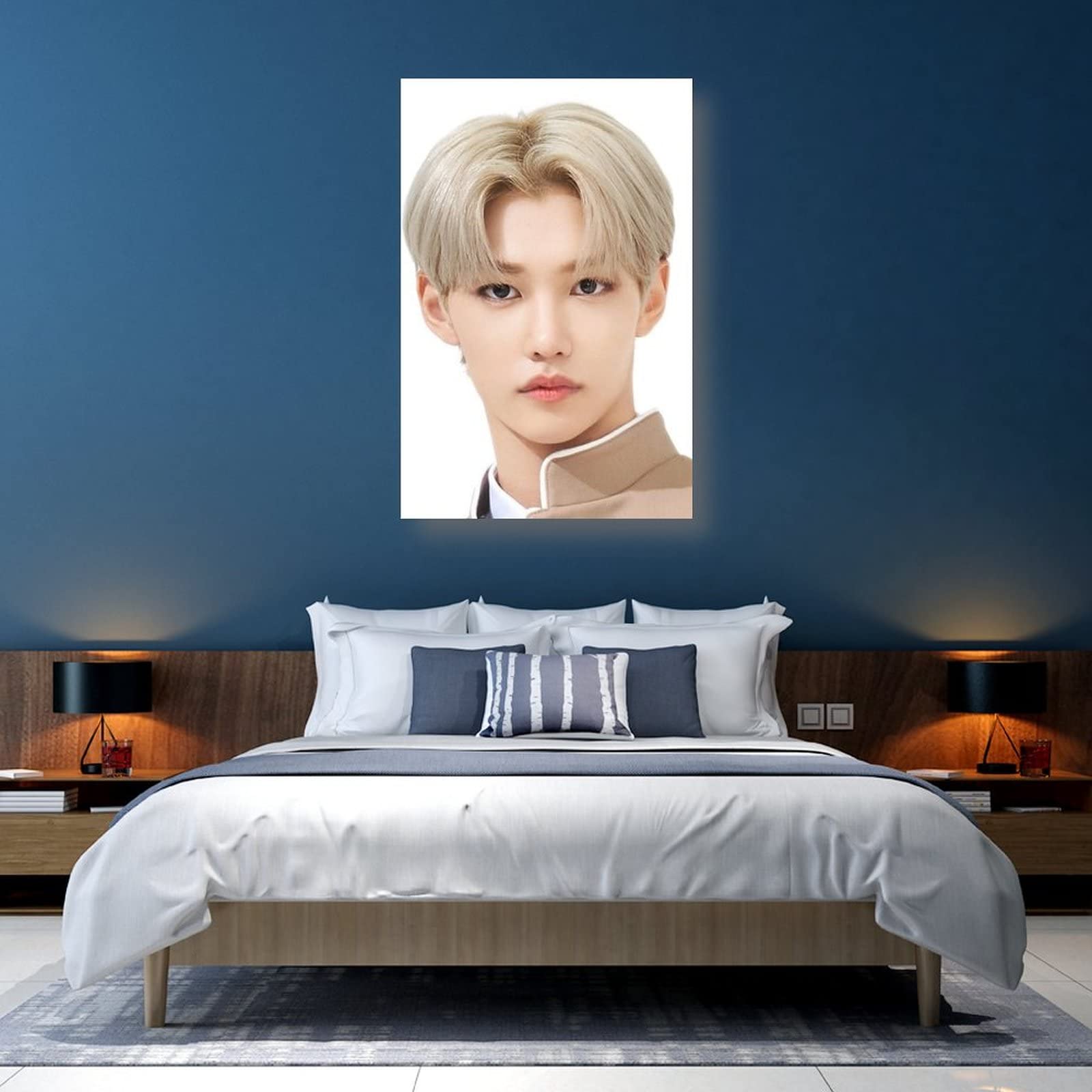 Stray Kids Lee Felix Poster classique décoratif sur toile pour chambre à coucher 50 x 75 cm