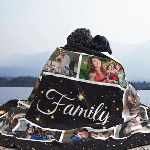 Miniatura 4 de HUGLAZY Manta personalizable para la familia, mantas personalizadas con fotos, texto, imagen personalizada, 8 fotos, collages universitarios, regalo
