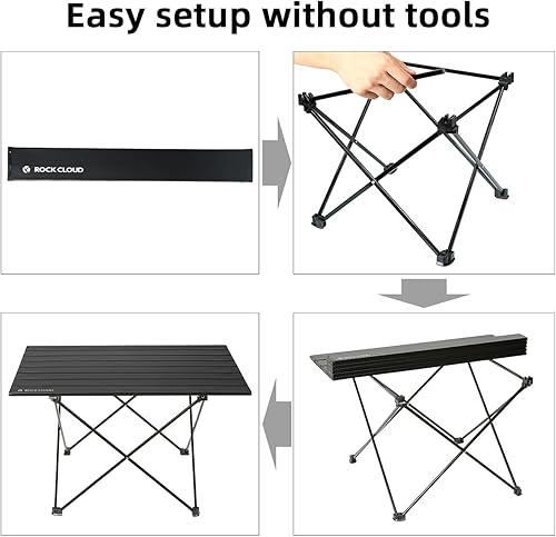Miniatura 5 de ROCK CLOUD Mesa de campamento portátil de aluminio ultraligera, mesa de playa plegable para camping, senderismo, mochileros, picnic al aire libre,
