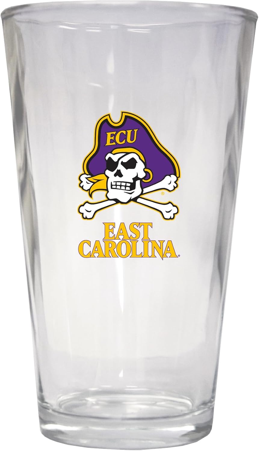 R and R Imports East Carolina Pirates 16 oz Pint Glass Officially Licensed Collegiate Product 4-Pack