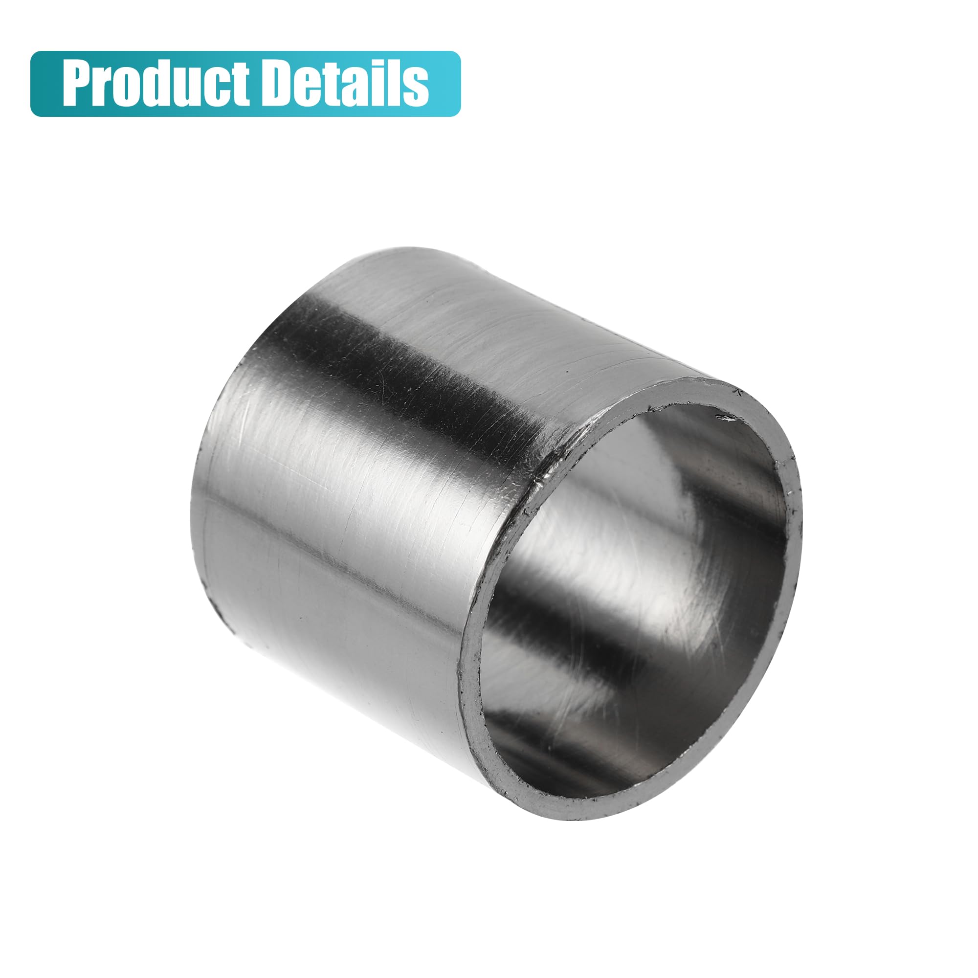 QUARKZMAN Joint Silencieux Échappement Moto Ton Titane 1pc Graphite | Intérieur 42mm, Extérieur 48mm, Épaisseur 3mm, Haute Résistance Chaleur, Durable, Réduction Bruit, Universel