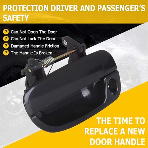 Miniatura 3 de OCPTY Manija de puerta exterior delantera izquierda del conductor reemplazo para 2000-2005 para Hyundai Accent manija de puerta exterior lisa negro