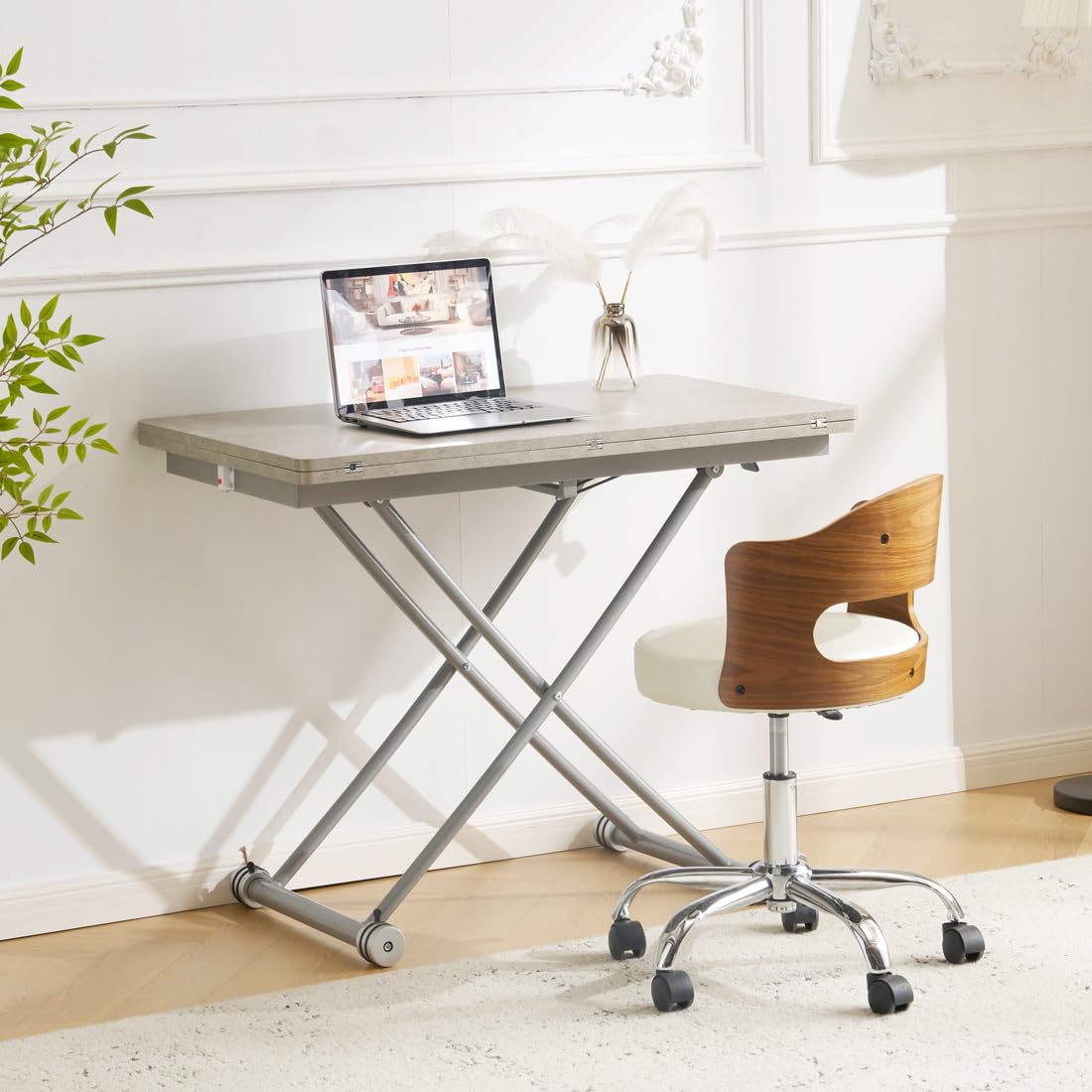 多用途 　収納便利 ガス圧昇降式テーブル昇降テーブル デスク ダイニングテーブル ガス圧昇降式テーブル 昇降テーブル 食卓 作業用 デスク 多用途 収納