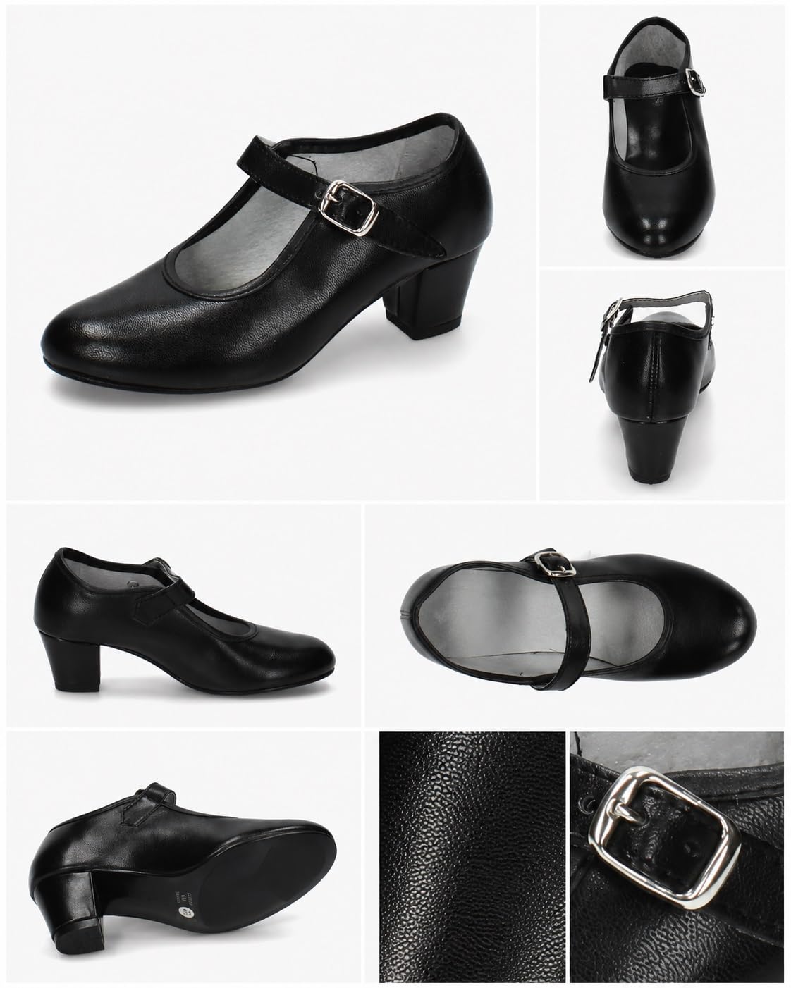 MADE IN SPAIN 15 Zapato DE SEVILLANAS NIÑA Zapatos TACÓN Negro