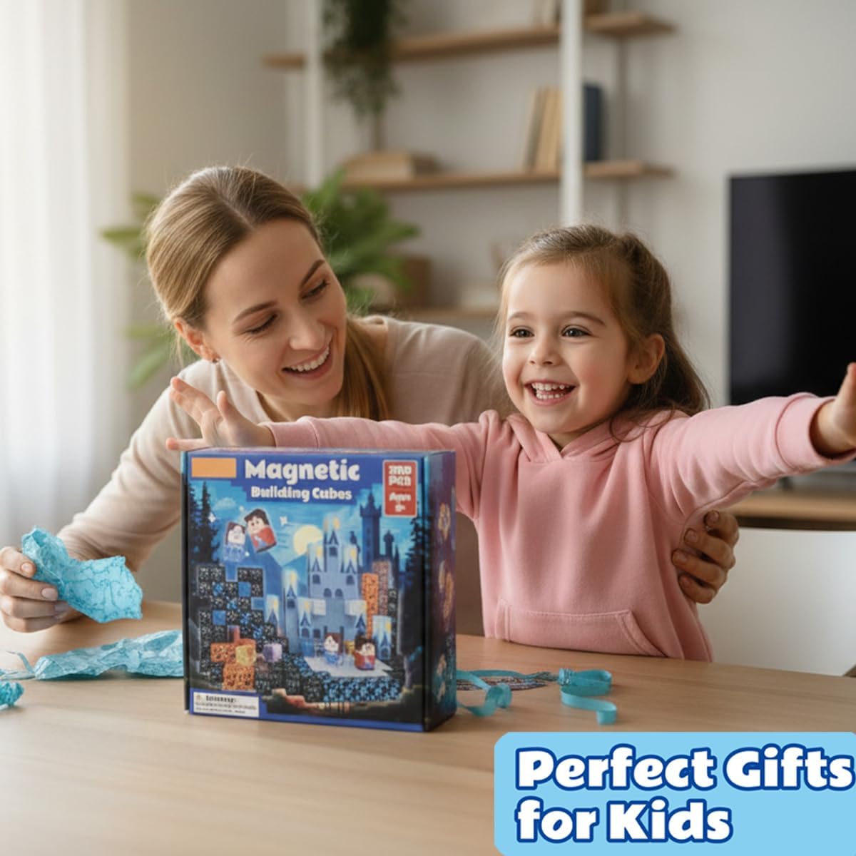 Magnetic Building Cubes for Kids, 200 Pieces, Building Blocks Set, Ages 3+, STEM Educational Toy Set