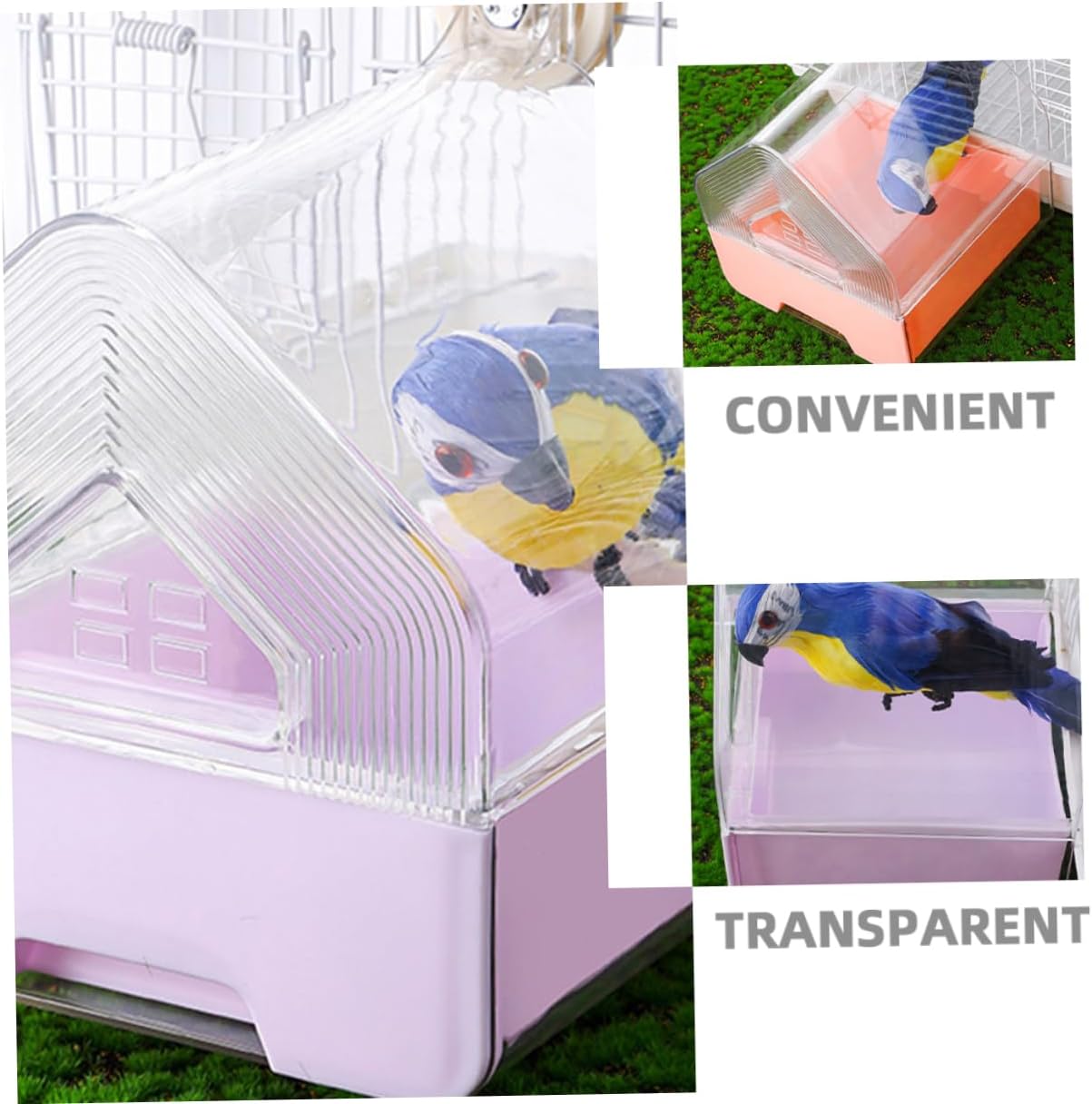 2pcs Parrot Bath Tub Bird Cage Shower Bowl Parakeet Bathtub for Cockatiels Conures and Lovebirds