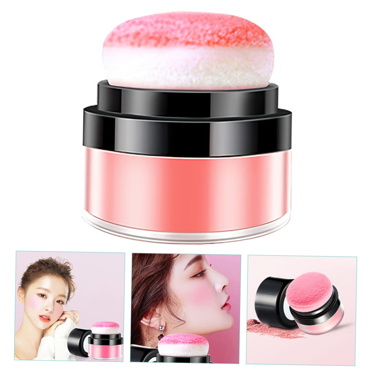 DOITOOL 4stücke Loose Powder Blush Mit Puff Für Gesicht Leicht Und Atmungsaktiv Für Strahlendes Make-up-erlebnis Geeignet Für Damen Und Schwarze