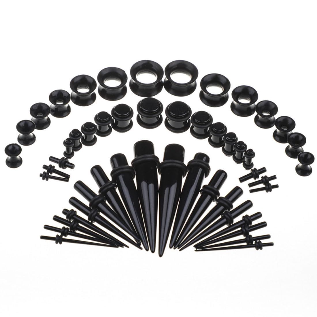 JOCXZIEar Stretching Kit - 50Pcs Ear Stretcher, Ear Stretcher, Ear Stretcher, Ear Stretcher, 14G-00g, Silicone Tunnel, Plugs and Acrylic Ear Plugs, Ear Extension