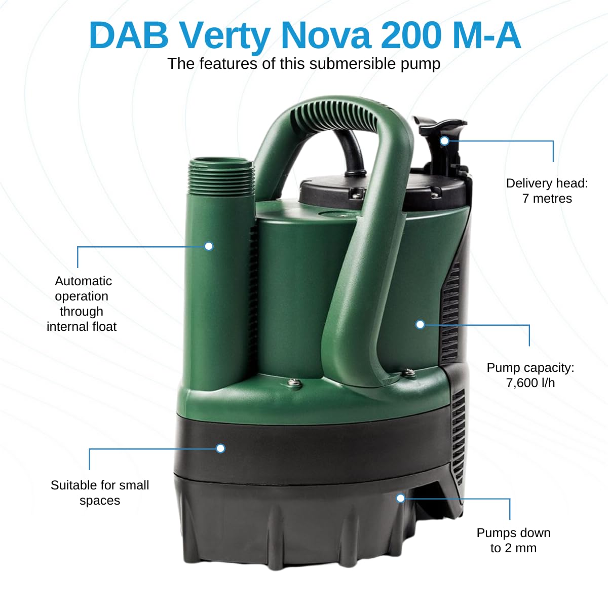 Pompa sommergibile DAB per acque limpide Verty Nova 200 m con galleggiante (1 x 230 V 50 Hz)