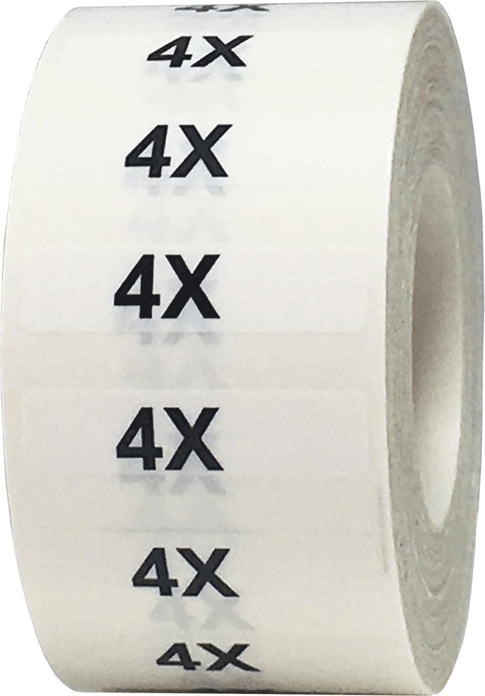 XS-XXL Clothing Labels – Clear Size Strip Stickers with Black Text, 1.25 x 5 Inch Labels, 750 Total Stickers (125 Each Size) for Retail Apparel, Clothing Organization, and Inventory – Made in the USA