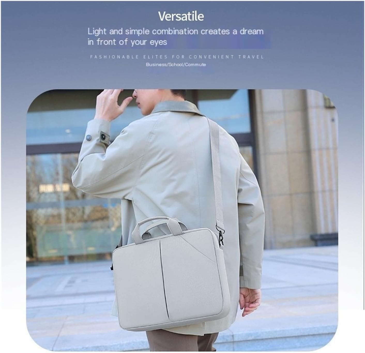 Briefcase, lightweight and portable, large capacity shockproof messenger bag, suitable for business travel