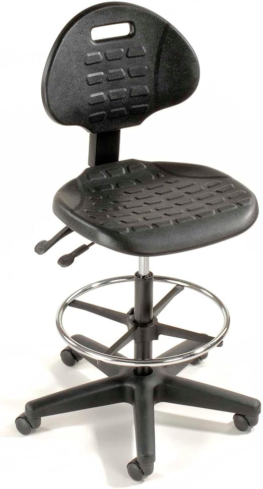 Global Industrial Black 5-Way Adjustable Ergonomic Stool, 225 Lbs Capacity