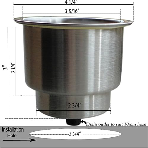 Miniatura 5 de EASYEAH 4 portavasos, color azul, de acero inoxidable, con drenaje, para lancha marina, caravana, camión, asiento, sofá, mesa (3 W, 12 V, 15 cuentas