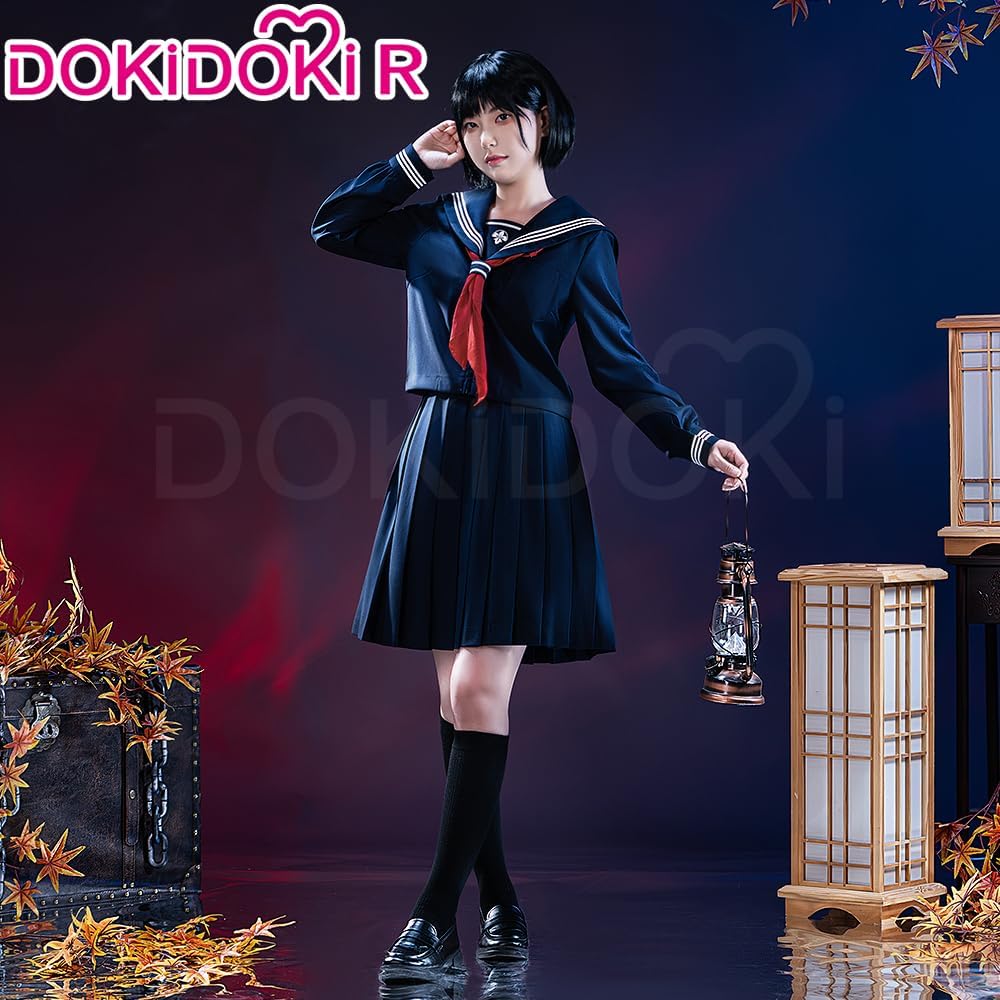 KIRA KIRA Anime Cosplay Costume School JK Uniform Dress Tops Skirt Bow Tie Socks Blue JK Outfits Halloween Costume Plus Size - Image 2