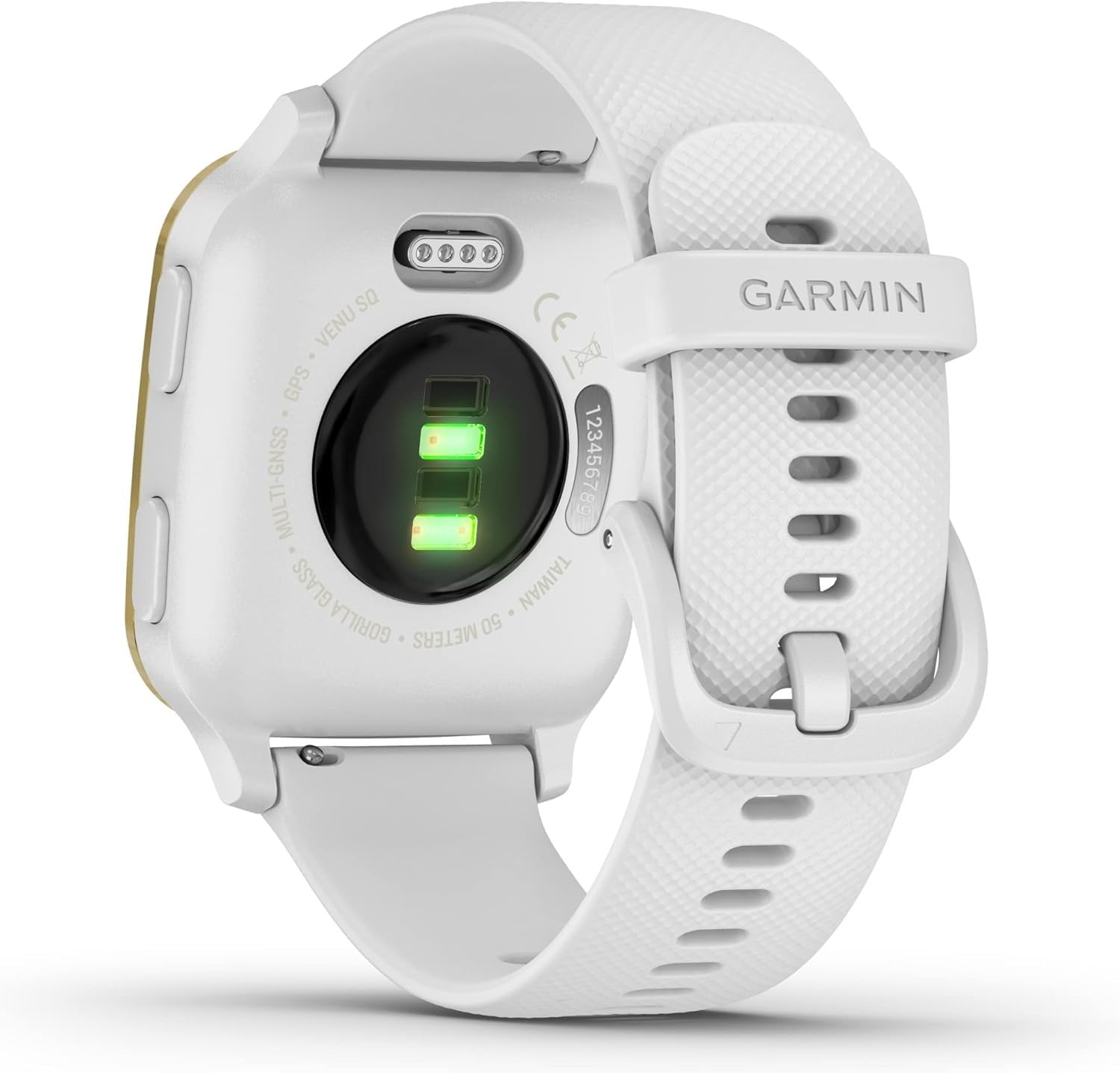 Garmin Venu Sq, Smartwatch GPS Sport con Monitoraggio della Salute e Garmin Pay, Bianco (Bianco/Oro)