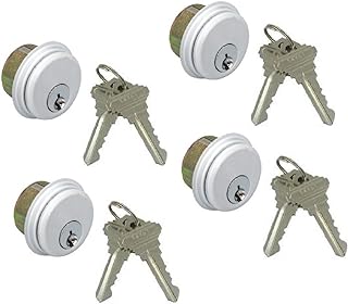 Pacific Doorware 4-Pack (Same Keys) Mortise Lock Cylinders, Adams Rite Cam for Storefront Doors in Aluminum