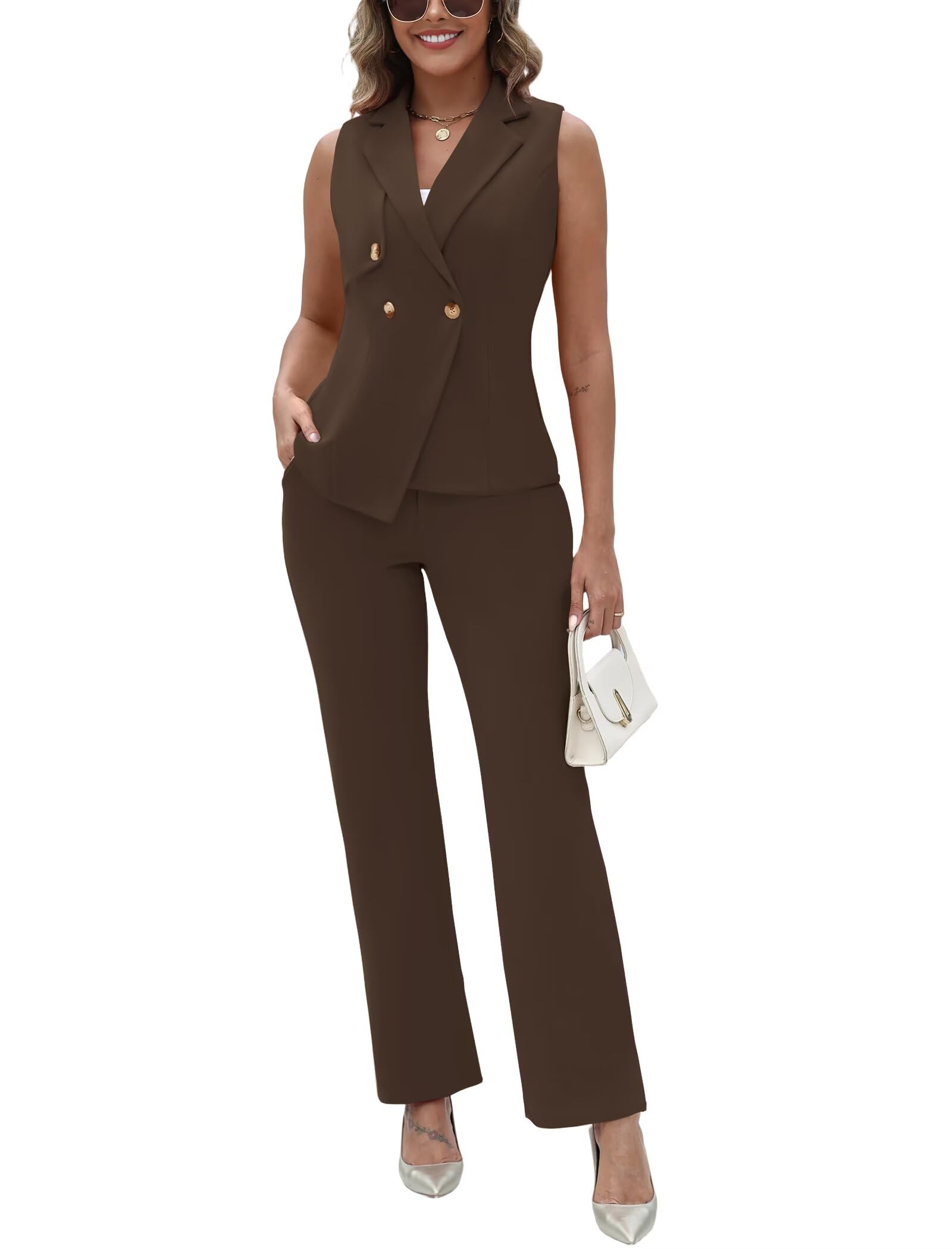 Ophestin Damen Women 2 Piece Suit Sets modern/enganliegend (2er Pack)