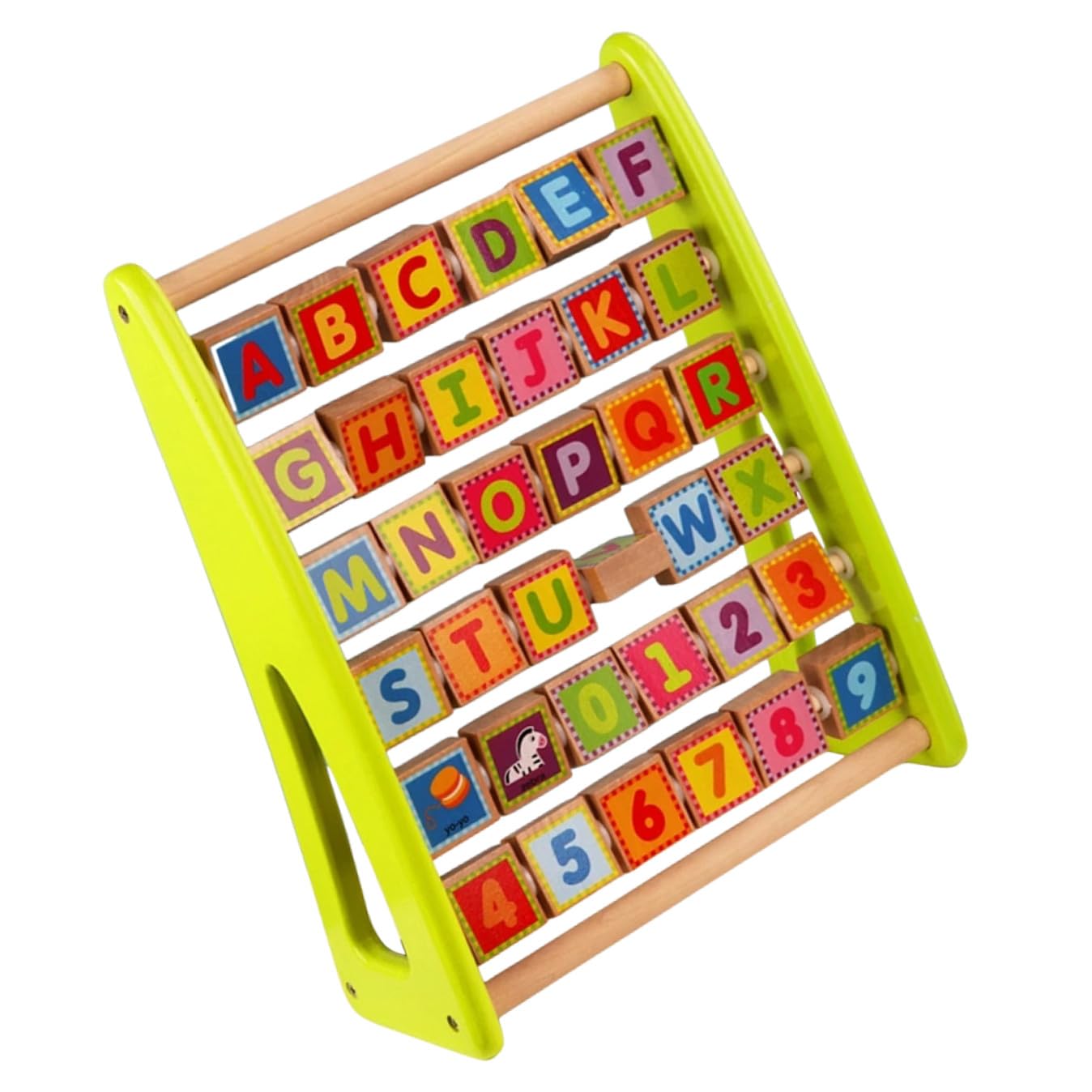 Juguete de Aprendizaje de Letras Alfabeto Madera Decoracion Colegio | Madera Verde, Tablero Educativo para Niños y Toddlers, Bordes Suaves, Coordinación Mano Ojo y Uso Escolar