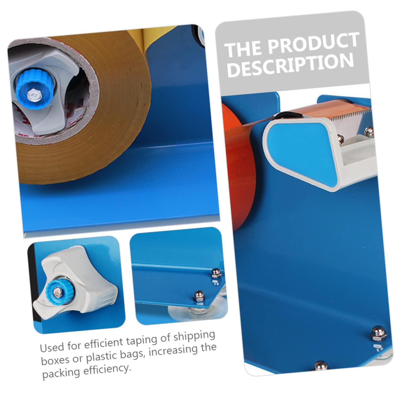 DOITOOL Dispenser Nastro Adesivo da Tavolo Taglierino Seghettato in Ferro e Plastica, per Imballaggio Pacchi