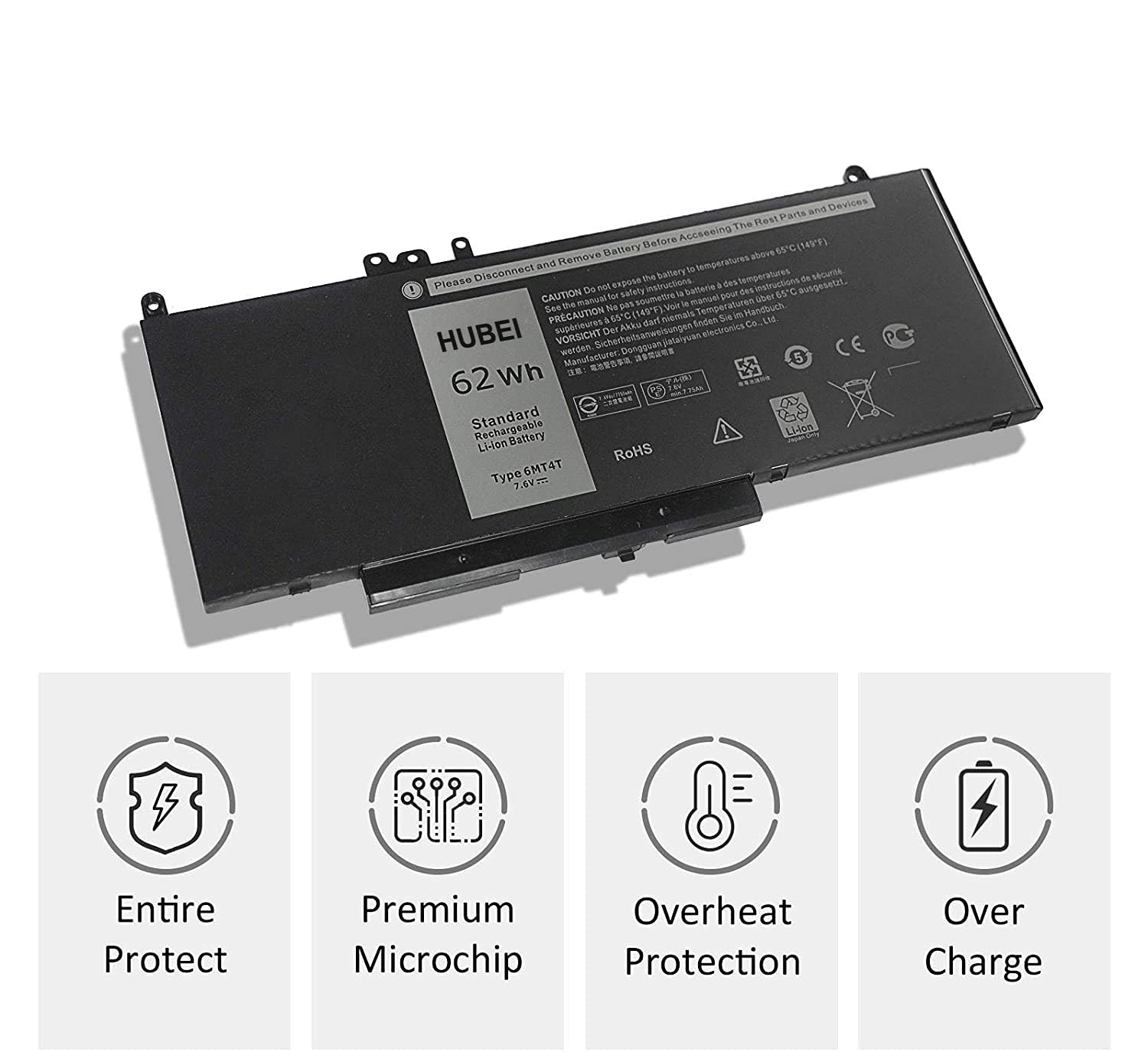 Amazon.com: Hubei 6MT4T 7V69Y TXF9M 79VRK 07V69Y Laptop Battery