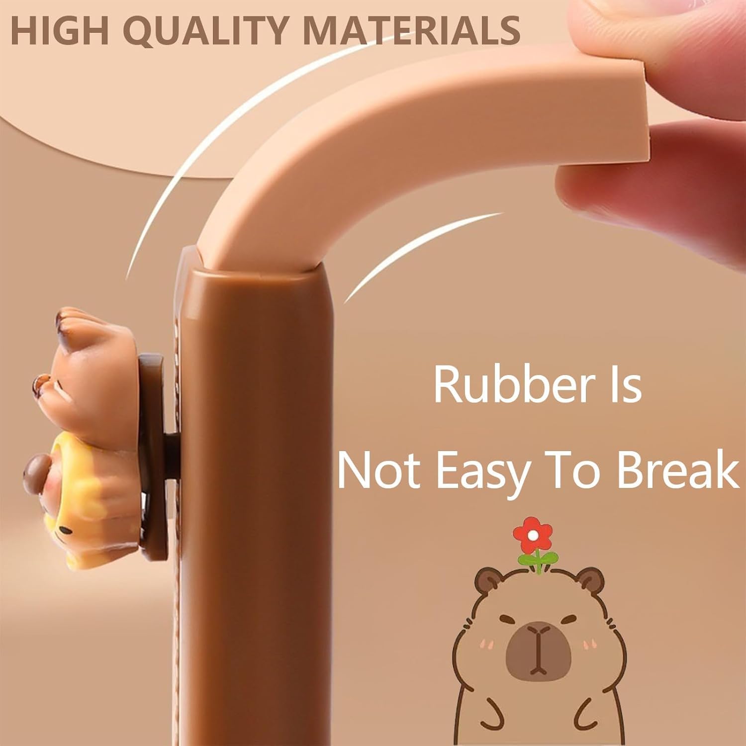 Cute Capybara Erasers 4 Pack by HUANYO, Retractable Push-Pull Design - Image 4