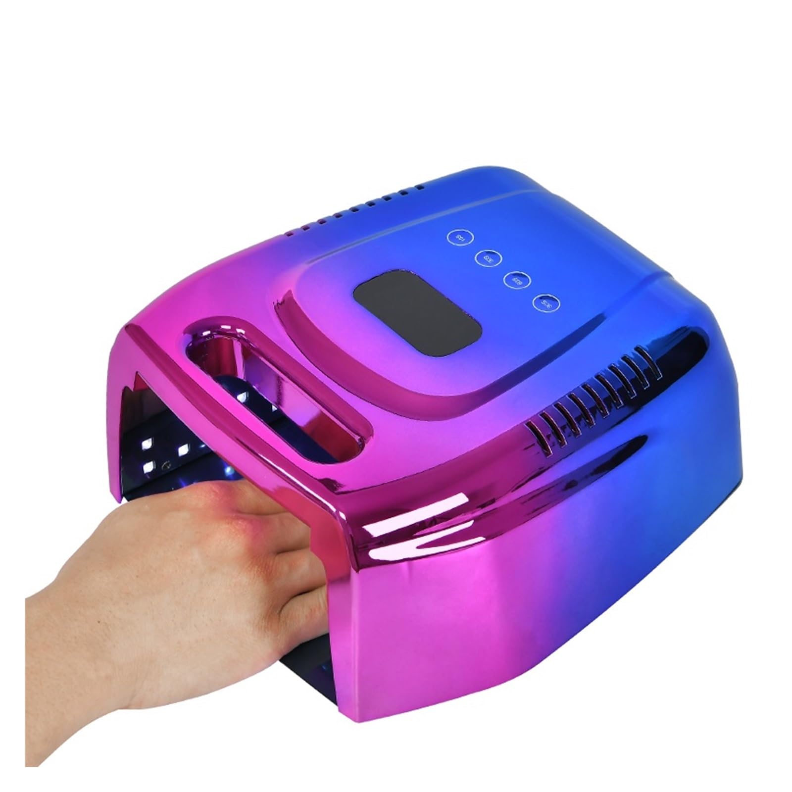 Lampa LED UV do paznokci 96W ładowalna lampa bezprzewodowa suszarka żelu maszyna Manicure światło do domowego majsterkowania(Gradient blue)