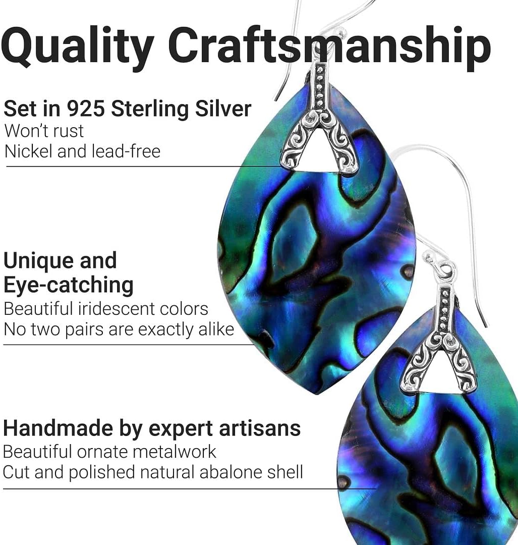 Earrings for Women Vintage - Drop Dangle Boho Beach Earrings in 925 Sterling Silver Vintage Jewelry Birthday Christmas Gifts - Image 3