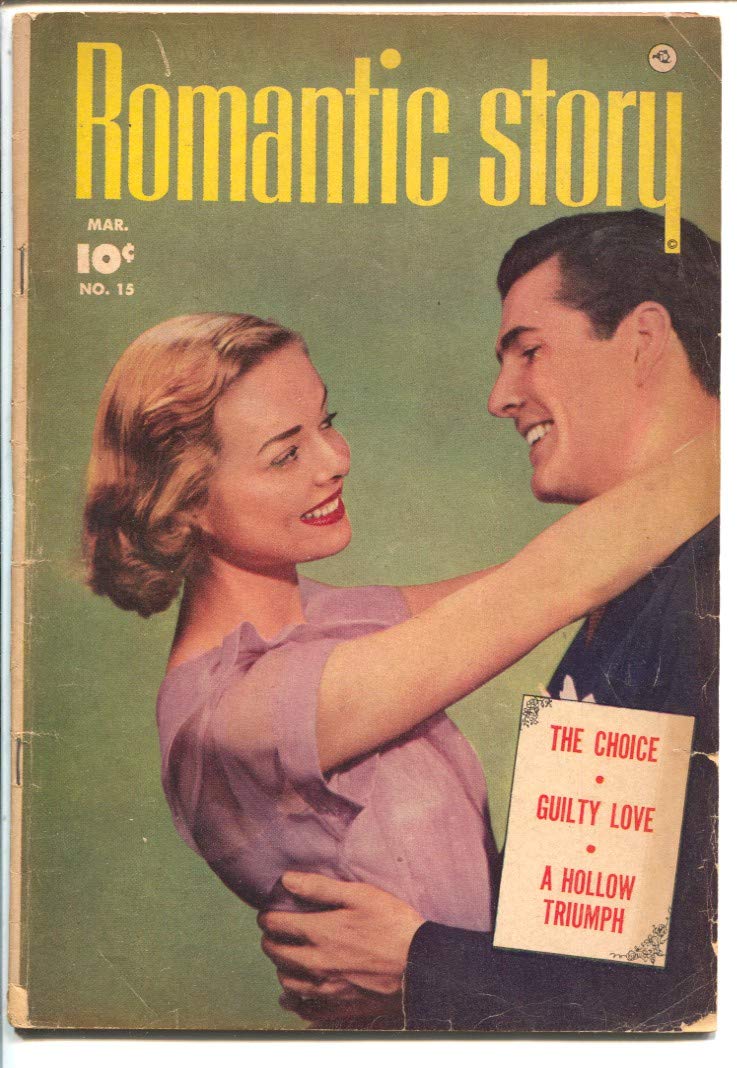 Romantic Story #15 1952-Fawcett-Spicy panels-photo cover-Good Girl Art-bus crash-VG-