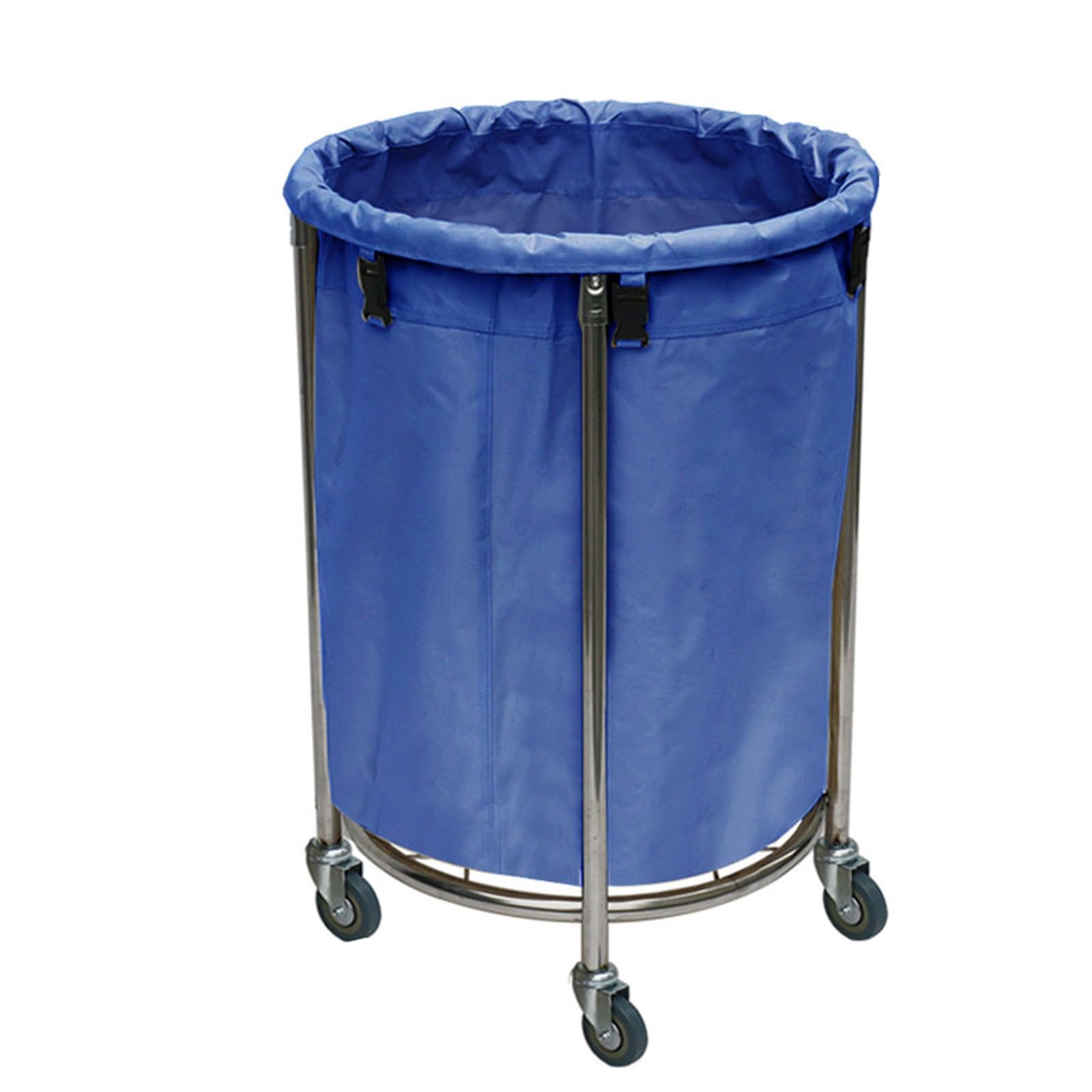 Cesto Ropa Sucia con Ruedas, Carro de Limpieza Profesional, Estructura y Bolsa Extraíble, para Dormitorio, Baño y Lavadero, Capacidad de 200 Kg(Blue)