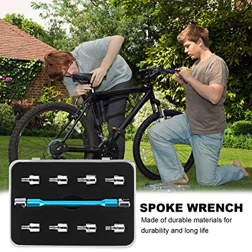Yenjo Spoke Spanner Wrench, 10 In 1 Motorcycle Dirt Bike Wheel Rim Tool For Adjust Bicycle Rim Tension-(5.0-6.8 Mm) With Package Case (Blue) #TOP4