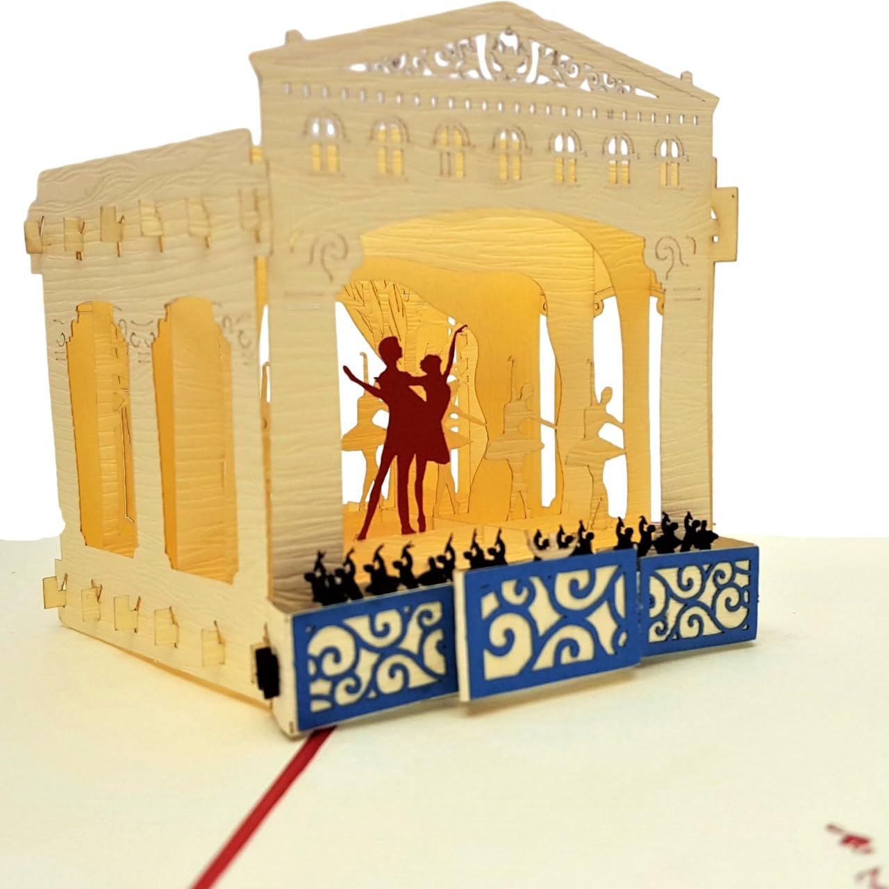 iGifts And Cards Ballet Theater 3D Pop-Up Greeting Card – Dance Performance Stage Greeting Card, Anniversary, Graduation, Congratulations, Dance