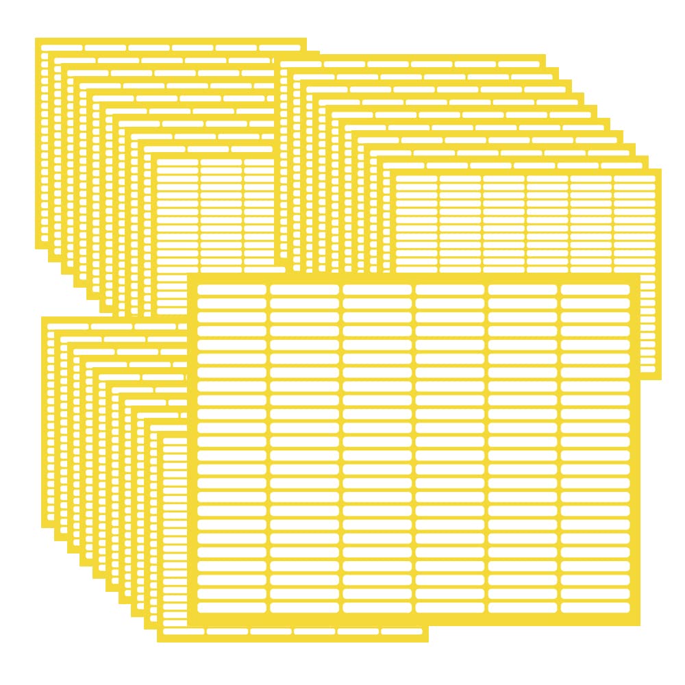 XINGSUI Etiquetas Adhesivas-4320 Pcs 5 x 34 mm Mini Etiquetas Color Blanco Mate,Etiqueta de Carpeta,Etiquetas Blancas Lisas para Escuela, Oficina Cocina(30 Hojas)