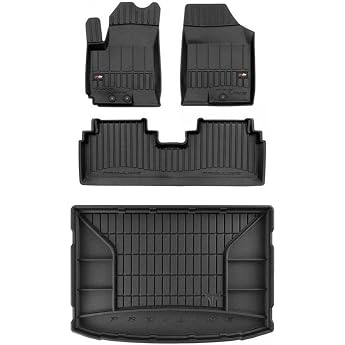 MOTOS Set of rubber floor mats and boot mats suitable for Hyundai ix20 2010-2019 lower cargo area floor improve your travel comfort with anti-slip mat car 3 D all-weather floor mats car protection