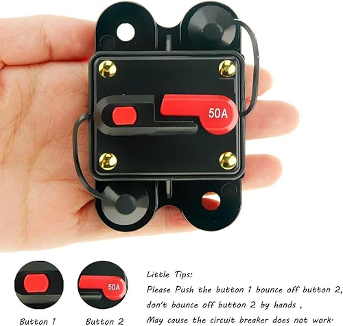 Miniatura 6 de Disyuntor de 50 amperios 50A-300A con reinicio manual para el hogar, soporte de fusibles del sistema solar para protección de audio y amplificadores