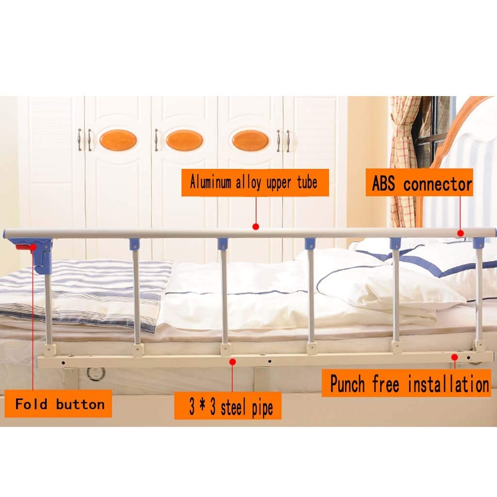 Barandilla de Cama Plegable para Ancianos de aleación de Aluminio, portátil, anticaída, para Adultos, con asa de Asistencia, para Cama de discapacitados, Barra de protec