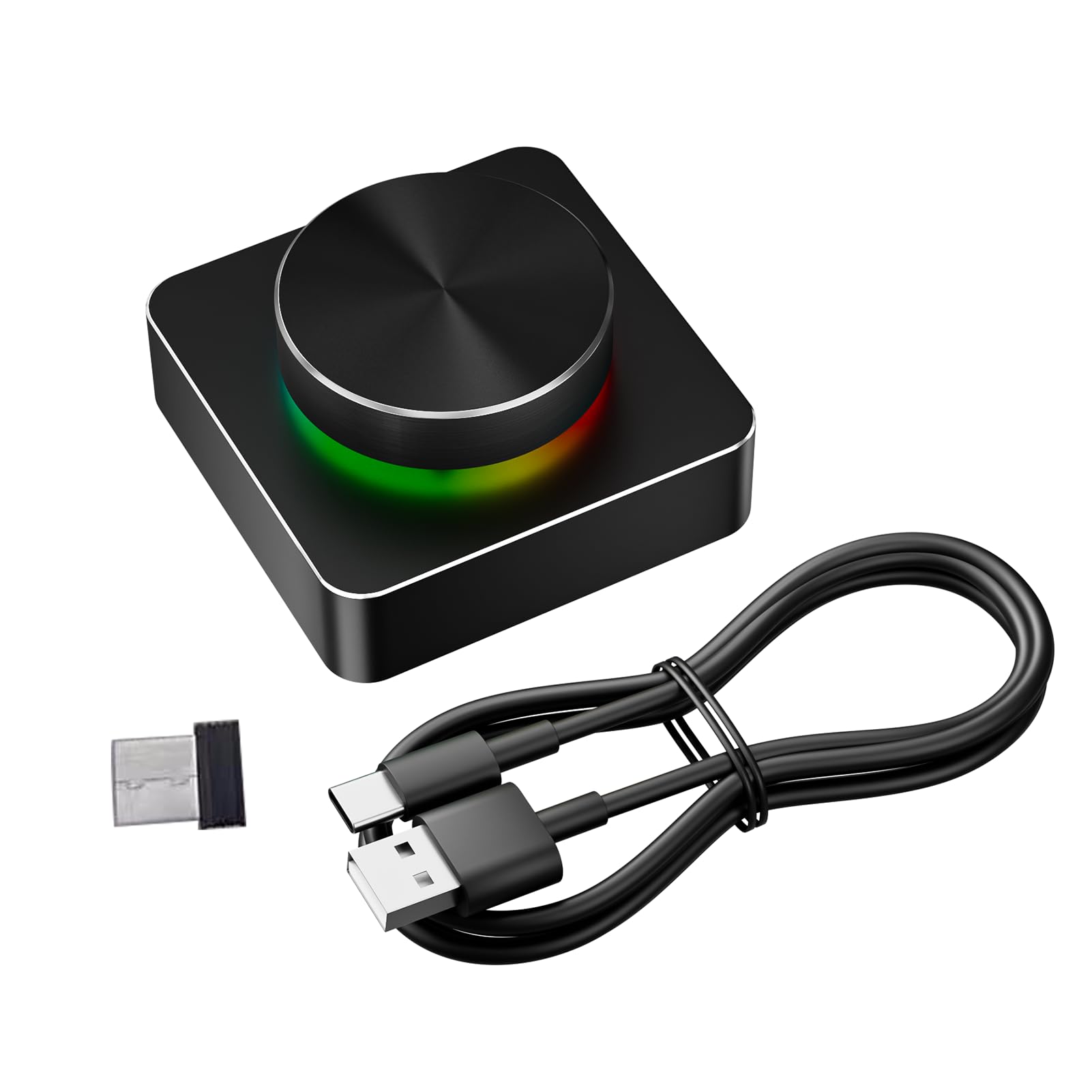 docooler Manopola di Controllo del Volume RGB USB+BT+2.4G Controller Multimediale a Tre modalità per PC/Giochi