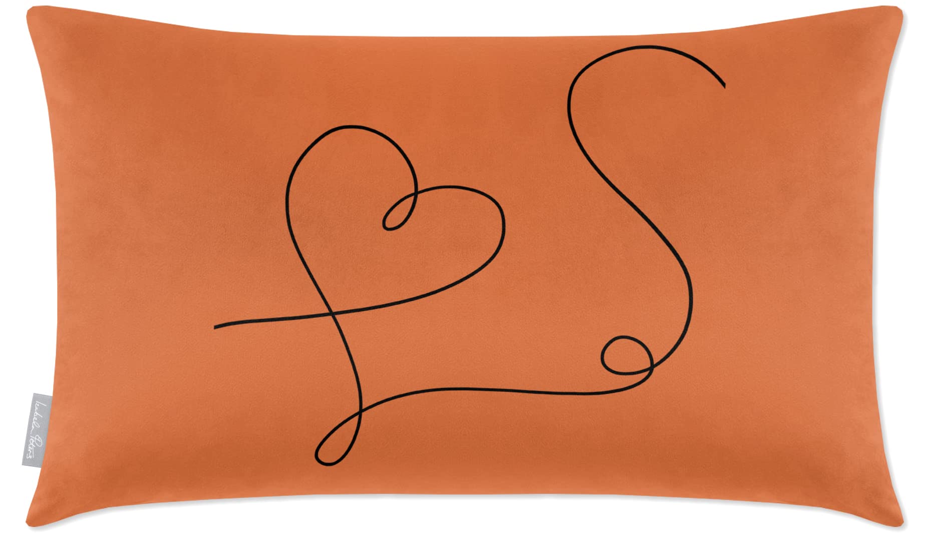 Izabela Peters Burnt Ochre Cushions With Covers Included, Filled Cushion, Eco-Friendly Velvet Cushions, 50 X 30 Cm, Heart - Chair Cushions, Sofa Cushions, Seat Cushions