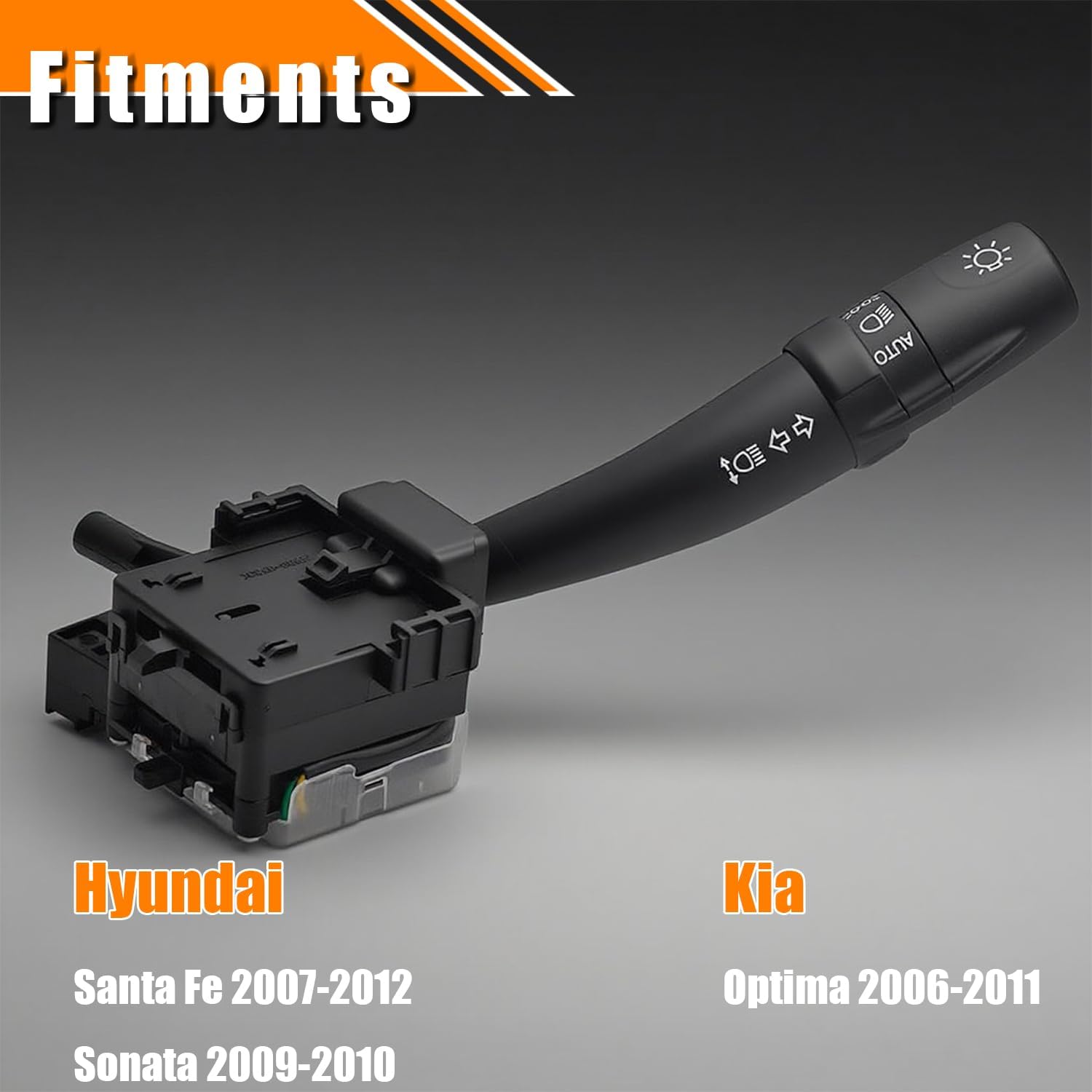 Headlight Dimmer Turn Signal Switch Fit for Hyundai Santa Fe 2007-2012, Hyundai Sonata 2009-2010, Kia Optima 2006-2011, No Fog Light, Replace OE# CBS1772 1S11420 934102B101 934102B101CA