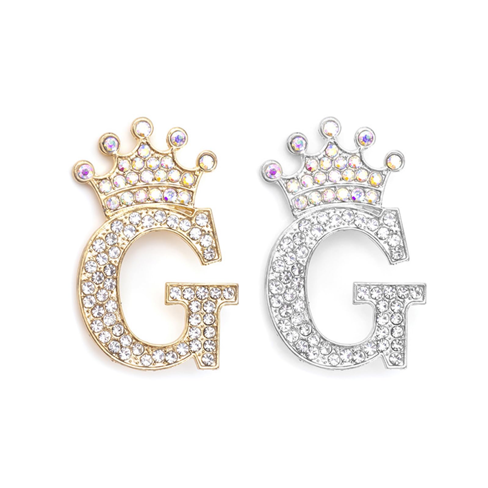 2Pcs Letter Brooches and Pins for Women A-Z Letter Brooch Pins Rhinestone Initial Accessories for Hat Backpacks Personal Custom Jewelry Gifts for Men Women
