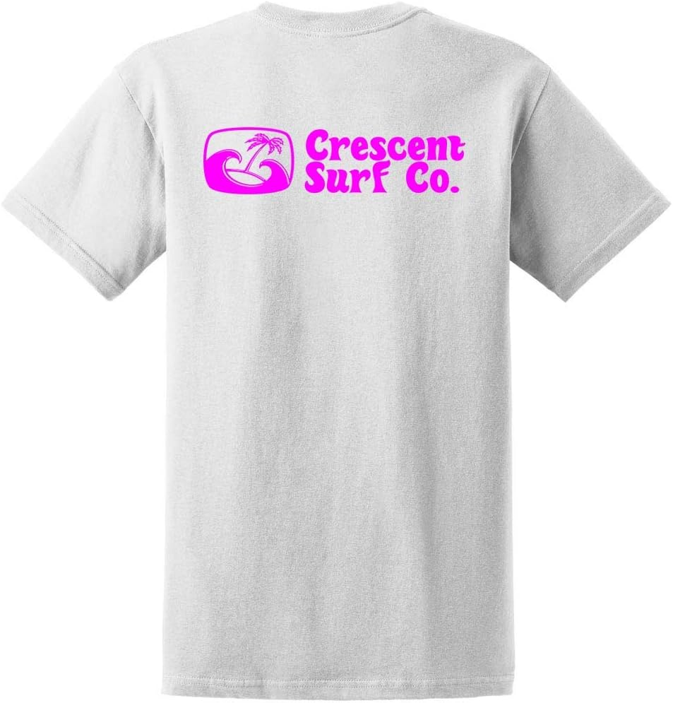 Crescent Surf Co Original Logo Heavyweight XX-Large White / Pink Crescent Surf
